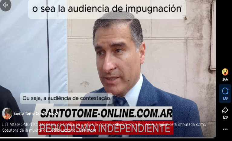 ULTIMO MOMENTO: Prisión Domiciliaria en Santo Tomé para la Coautora del Asesinato de Cecilia.
