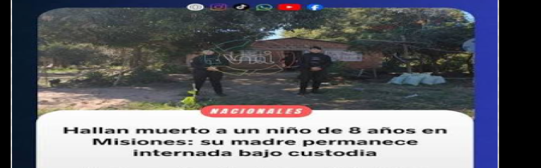 Confirman que el niño asesinado en Misiones murió por una herida cortante y su madre quedó detenida