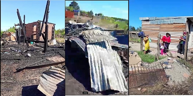 CHACRA 45: Incendio consumió completamente una casa. Piden ayuda para la familia.